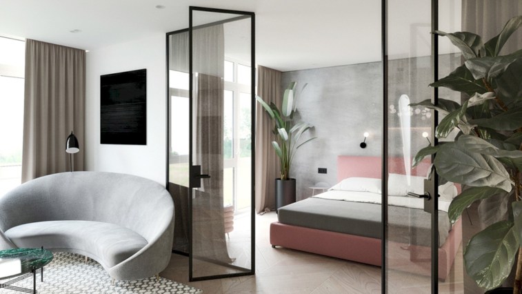 thiết kế phòng ngủ bằng kính